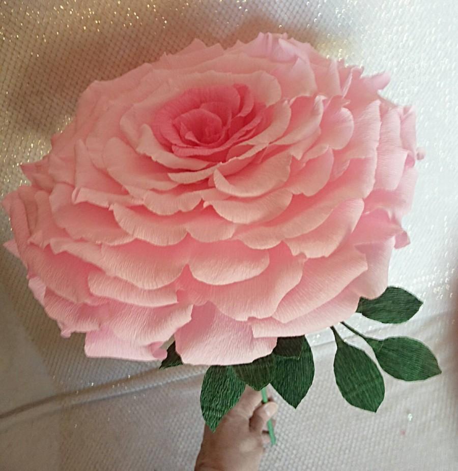 Hochzeit - Oversized paper flower, anniversary paper flower, Birthday giant flower, Pale pink oversized flower, Bridesmaid alternative, Sweet 21 gift