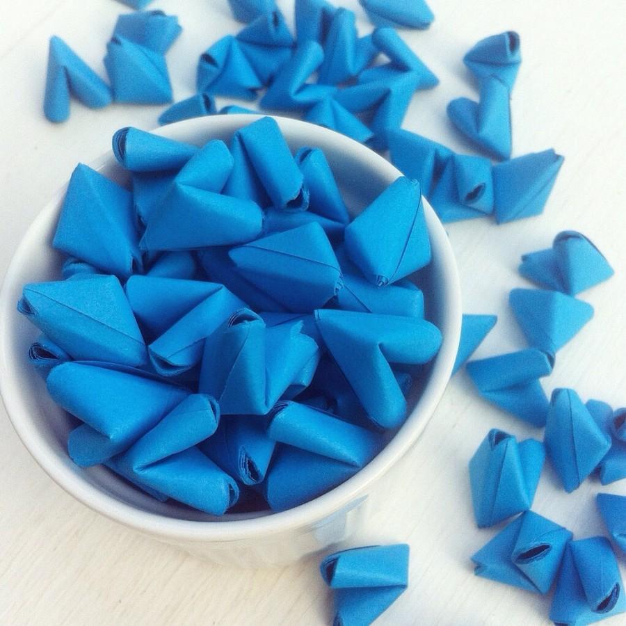 زفاف - 50 paper origami heart love messages - wedding favour - simple decor - free worldwide shipping