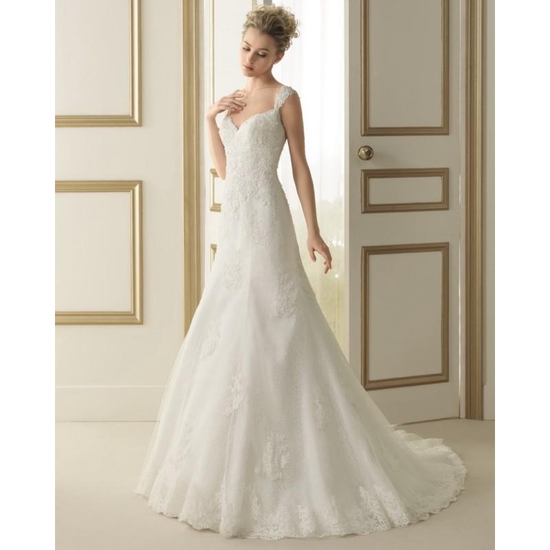 زفاف - Luna Novias 156 EsmalteBG Bridal Gown (2014) (LN14_156esmalteBG) - Crazy Sale Formal Dresses