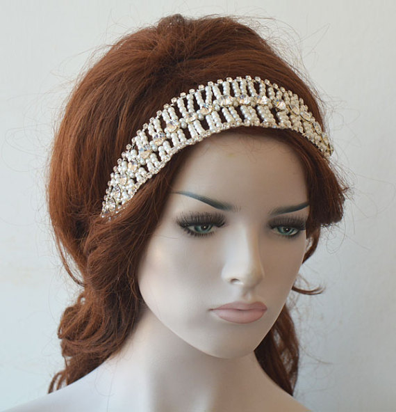 Hochzeit - Bridal Pearl Headband, Wedding Hair Accessories, Pearl Headpiece, Weddings Hair, Bridal Hair Jewellery