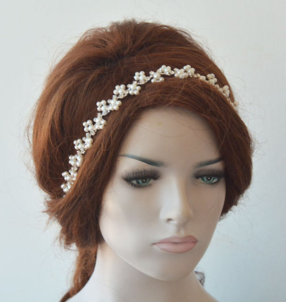 زفاف - Bridal Pearl Headband, Pearl Headpiece, Wedding Hair Accessories, Hair Jewelry, Wedding Headpiece, Hair Accessories