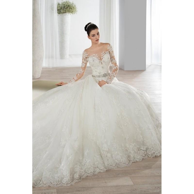 Hochzeit - Style 648 by Ultra Sophisticates by Demetrios - Long sleeve Illusion Floor length Chapel Length Ballgown Lace Dress - 2017 Unique Wedding Shop