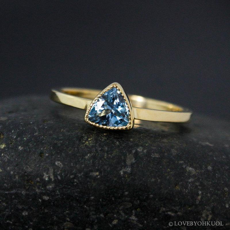 Hochzeit - Trillion Cut Aquamarine Ring – Choose Your Setting