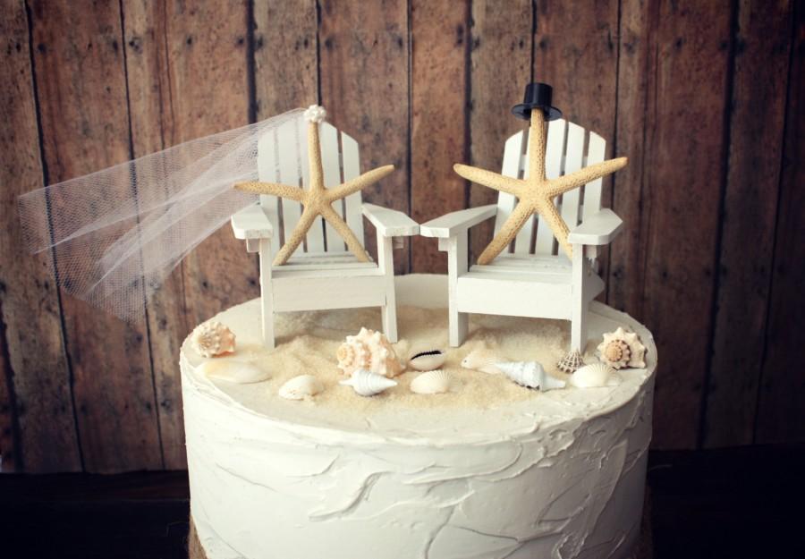Hochzeit - Adirondack beach wedding chairs-Adirondack chairs-wedding cake topper-beach chairs-beach wedding-destination wedding-beach-custom
