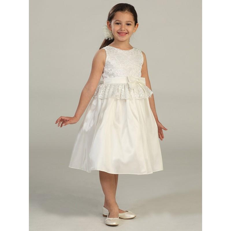Hochzeit - Off-White Lace Peplum & Taffeta Dress Style: DSK426 - Charming Wedding Party Dresses