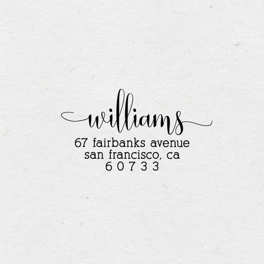 Wedding - Calligraphy Address Stamp. Self Inking Address Stamp. Personalized Wooden Stamper. Style 31. Last Name Address Stamp. Family Address Stamp.