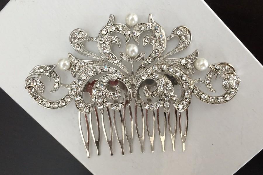 Hochzeit - wedding hair comb, wedding comb, bridal comb, bridal hair comb, wedding hair accessories, vintage comb, crystal comb, pearl comb