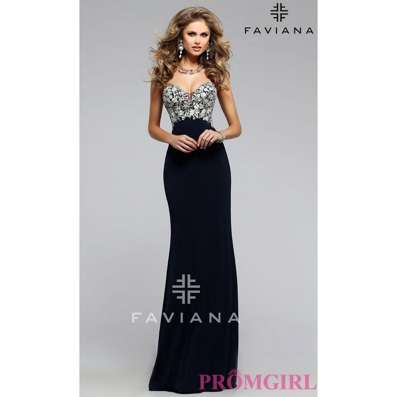Wedding - Form Fitting Strapless Sweetheart Faviana Prom Dress - Discount Evening Dresses 