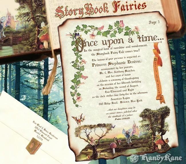 Mariage - Qty 50 Wedding invites birthday, sweet 16, anniversary, party, Invitations Storybook fairy tale cinderella Scroll