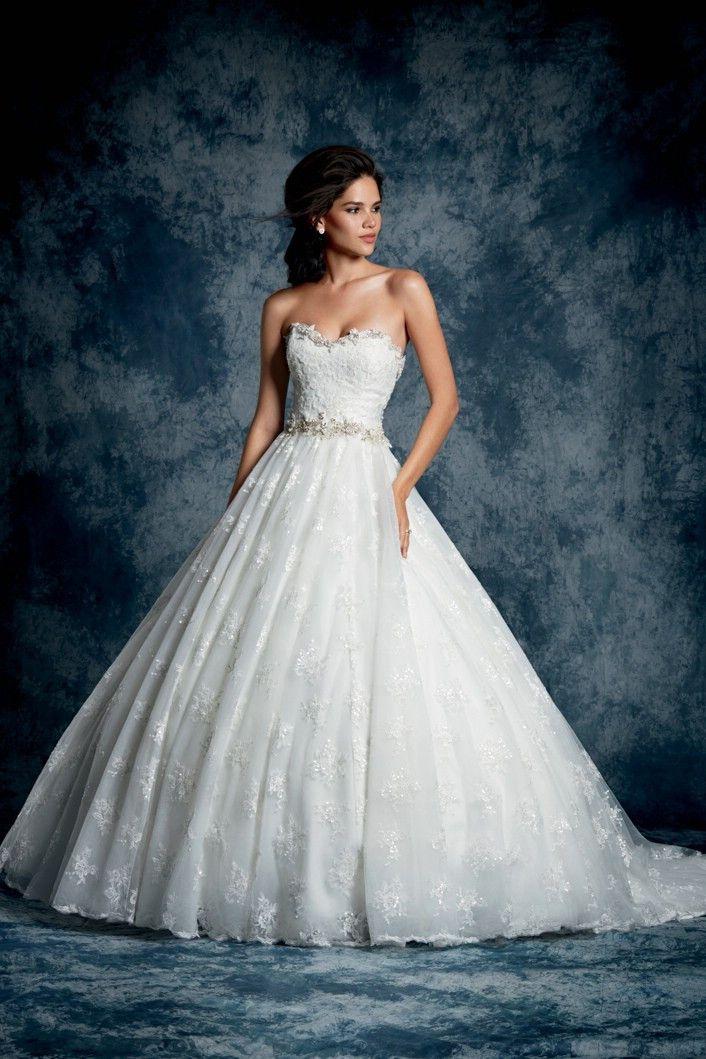 زفاف - Alfred Angelo 893 Ball Gown Sequin And Lace Wedding Dress, Ivory Size 12