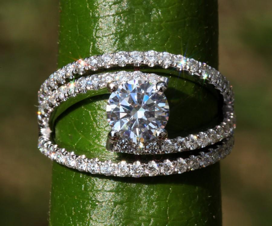 Hochzeit - GALAXY - Diamond Engagement Ring - weddings - brides - Luxury -Swirly - unique - twist - Abstract - 14K - Bp034