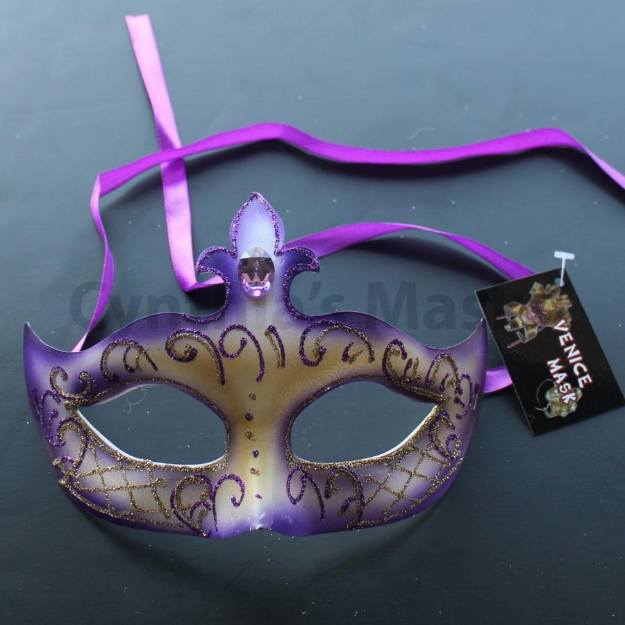 Свадьба - Regal Purple Pretty Princess Venetian Masquerade Mask for dancing parties home decor, 6I7A,  SKU: 6D52