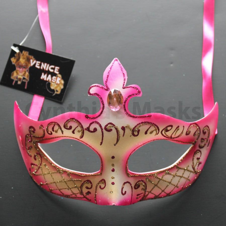 Свадьба - Hot Pink Pretty Princess Venetian Masquerade Mask for dancing parties home decor, 6I9A,  SKU: 6C11