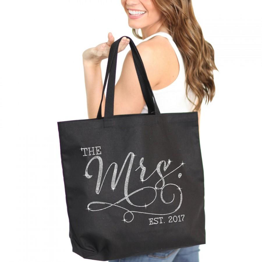 Mariage - Mrs. Bag : Bride Tote, Jumbo Bride's Tote,  Bridal Shower Gift, Bachelorette Party, Engagement, Carryall