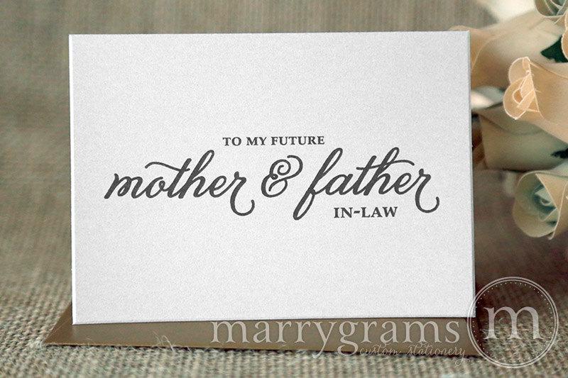 Свадьба - Wedding Card to Your Future Mother and Father in-Law - To My Future In-Laws - Parents of the Bride or Groom Cards CS05