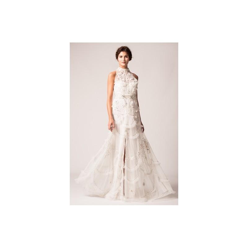 زفاف - Temperley Fall 2015 Dress 3 - High-Neck Temperley London Full Length White Fit and Flare Fall 2015 - Nonmiss One Wedding Store