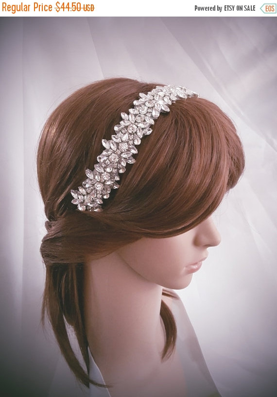 Hochzeit - SALE20%-LIMITED TIME Bridal Headband, Weddings, Bridal Headpiece, Bridal Rhinestone Headband, Crystal Headband, Wedding Headband, Bridal, Si