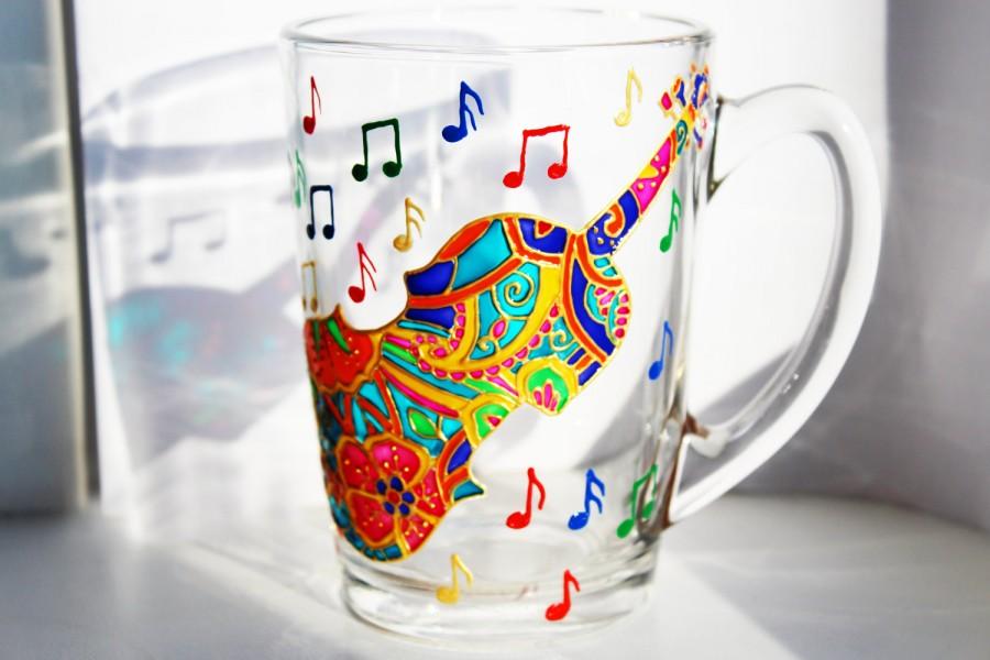 Mariage - Musician Gift Violin Mug - Colorful Violin Mug - Gifts For Violinist mug - Violin Cups - Present Mug Violin - Handpainted Mugs - Music Mug
