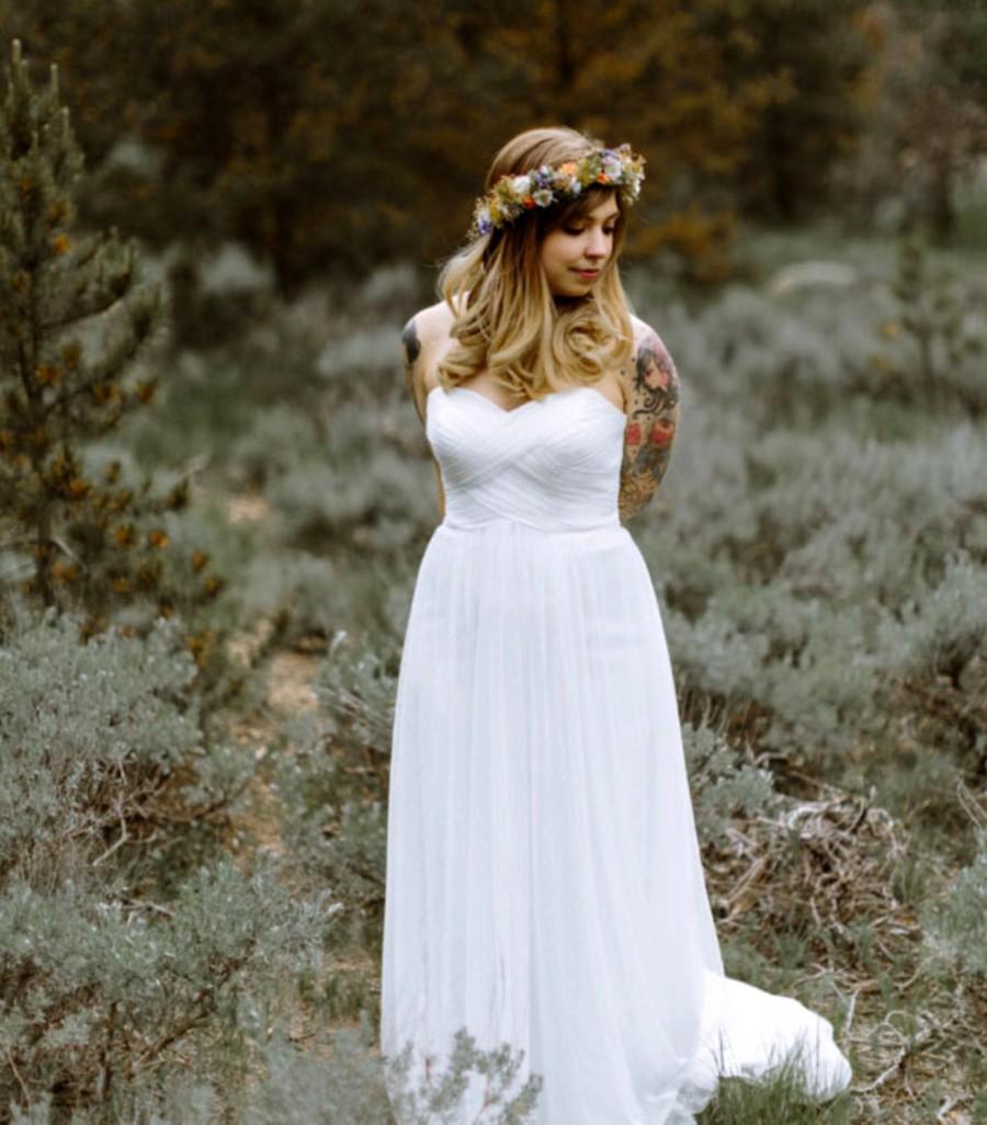 Свадьба - Dried Floral hair wreath Mountain Weddings Bridal headpiece, Forest Fairy Headdress Elope wedding acessories Boho halo custom for Miseli