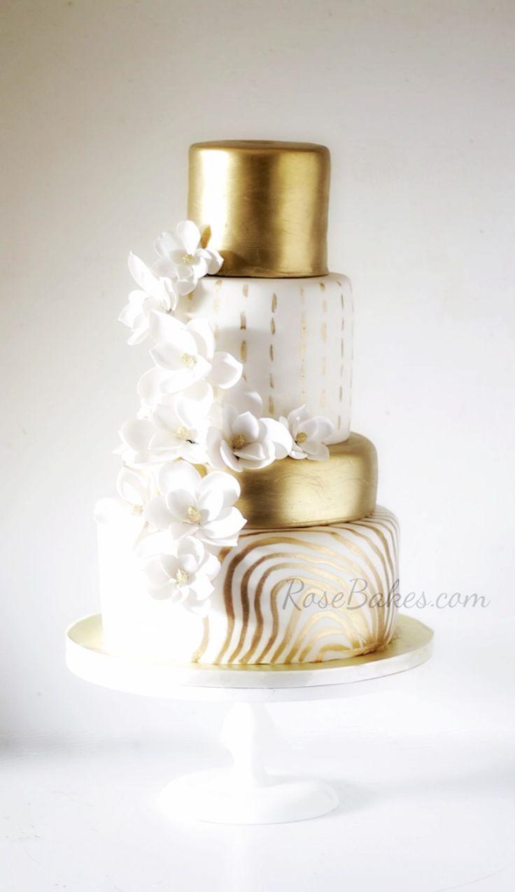 Wedding - Trendy Gold Cakes