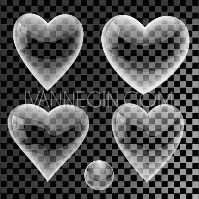 Wedding - Glass heart. Valentines day card - Unique vector illustrations, christmas cards, wedding invitations, images and photos by Ivan Negin