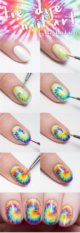 Hochzeit - Tie Dye Your Tips With This Nail Art Tutorial And Sneak Peek From