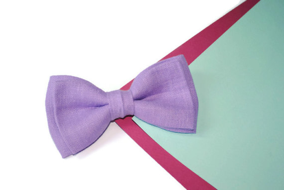 Hochzeit - Lilac wedding Lavender bow tie Lilac bow tie Lavender wedding Lilac linen men's tie Lavender kids bow ties For infant Toddler necktie Grooms