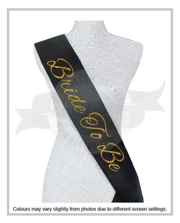 زفاف - Glitter cursive Bride To Be sash - Your choice of color!