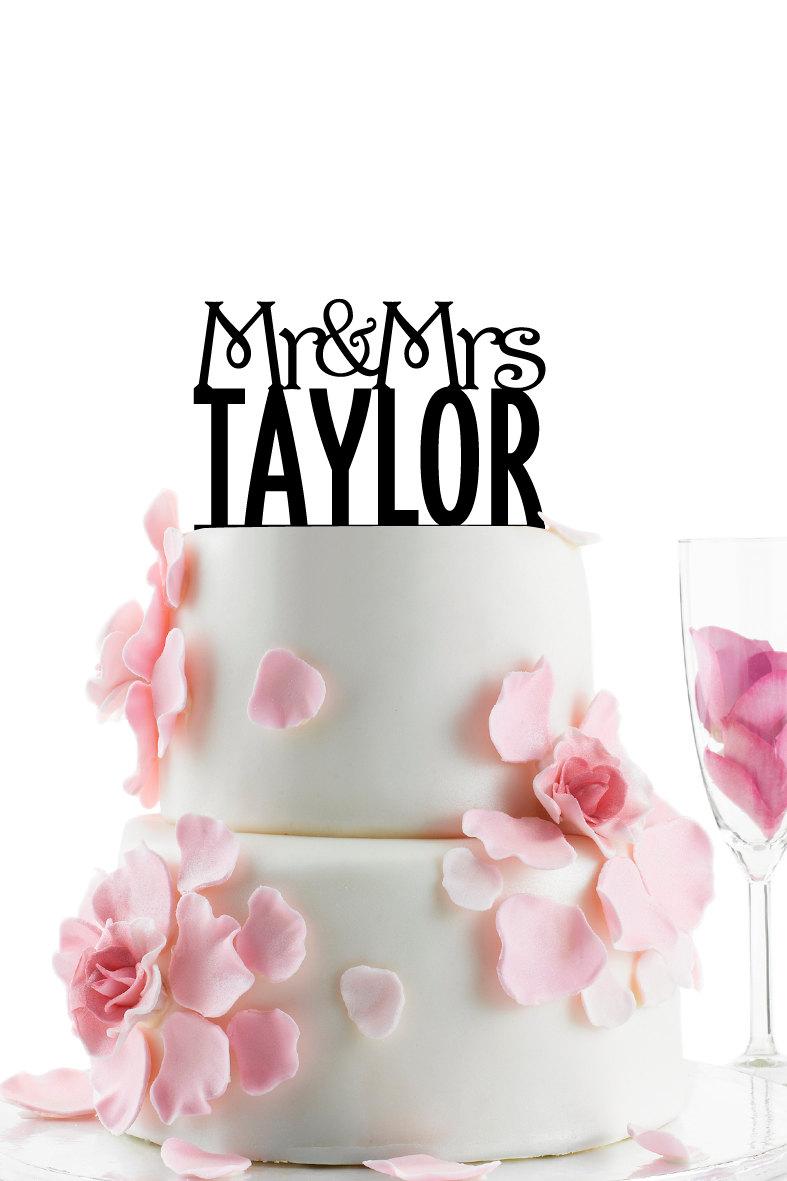زفاف - Custom Wedding Cake Topper - Personalized Monogram Cake Topper - Mr and Mrs -  Cake Decor -  Bride and Groom