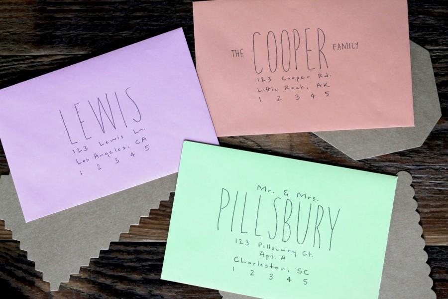 زفاف - Custom Handwritten Envelopes, Handwritten Wedding Invitation Addresses in "Slender" Font