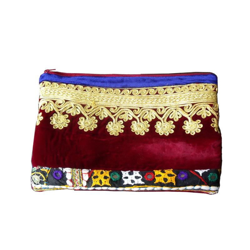 Mariage - Trendy Clutch, Evening Clutch-Party Clutch,Bohemian Clutch, Burgundy Ethnic Clutch, Clutch Purse