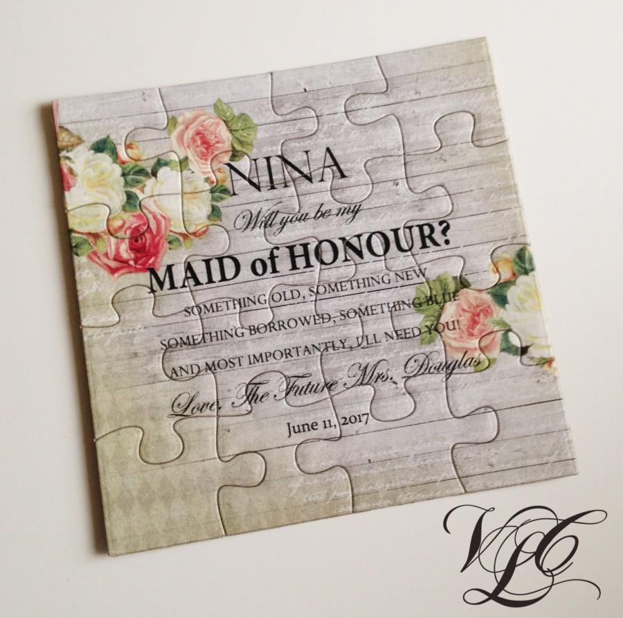 Ask Bridesmaid proposal puzzle Maid of Honor Card Flower Girl Maid Of Honour 
