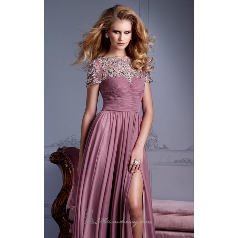 زفاف - Affordable Cheap 2014 Ruched Beaded Short Sleeves Gown By Terani Couture Evening - Cheap Discount Evening Gowns