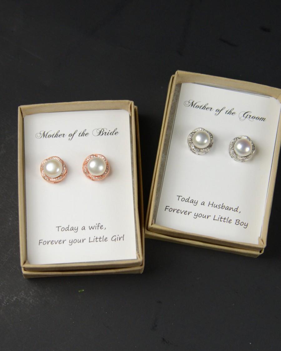 Mariage - Mother of the Bride gifts,mother of the groom gifts,wedding gifts from bride groom,fresh water pearl earrings,mothers gifts wedding jewelry
