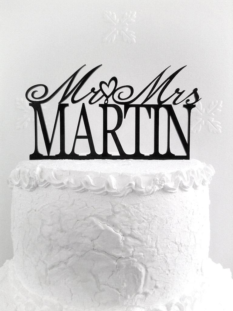 Hochzeit - Mr and Mrs Martin Wedding Cake Topper