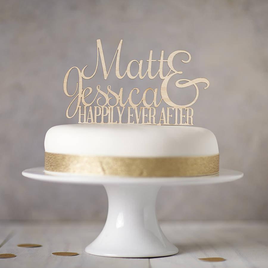 Wedding - Personalised Wooden Ever After Cake Topper