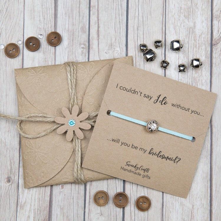 Wedding - Bridesmaid gifts -  personalised bridesmaid gifts - friendship bracelets - will you be my bridesmaid  - I couldnt say I do - gifts under 10
