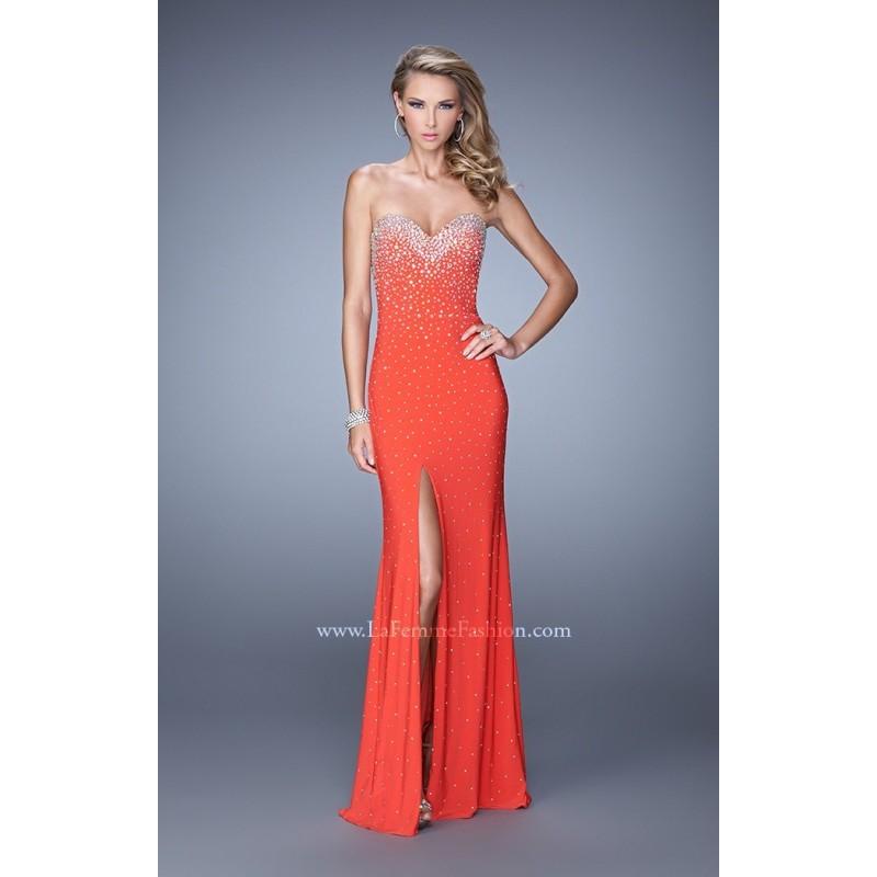 Hochzeit - Black La Femme 20538 - High Slit Jersey Knit Dress - Customize Your Prom Dress