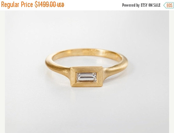زفاف - Valentines Day SALE Minimalist Diamond Ring 