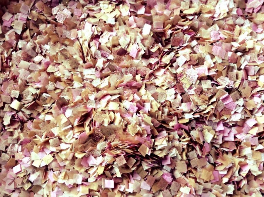 Mariage - Vintage Pink Gold Confetti Biodegradable Tissue Paper Throwing InsideMyNest (25 Guests)