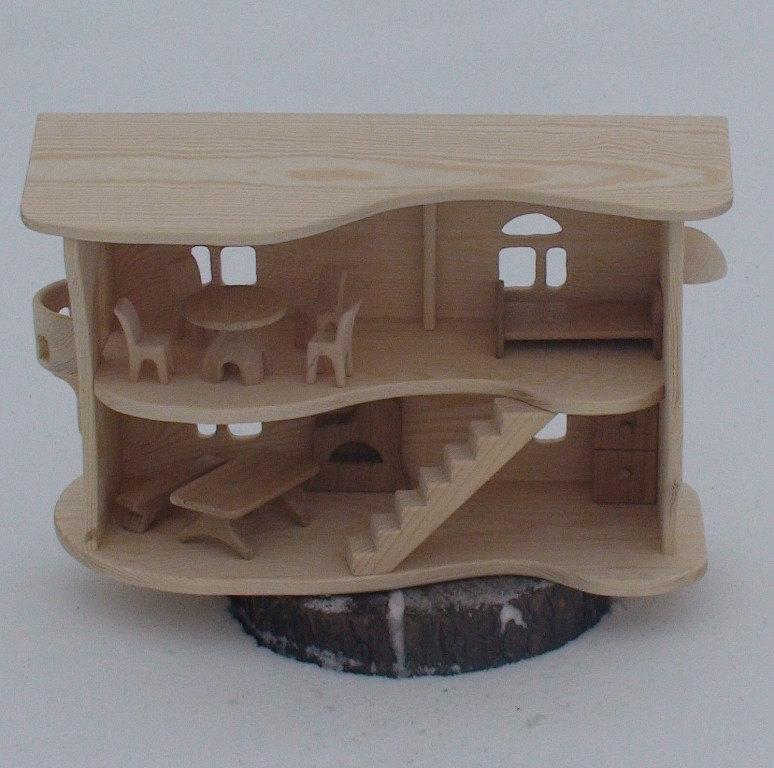 Mariage - Wooden handmade house,  Wood fairy house, Wooden doll house, Toy wooden house, Big doll house, Gnome house, Natural wooden toy,
