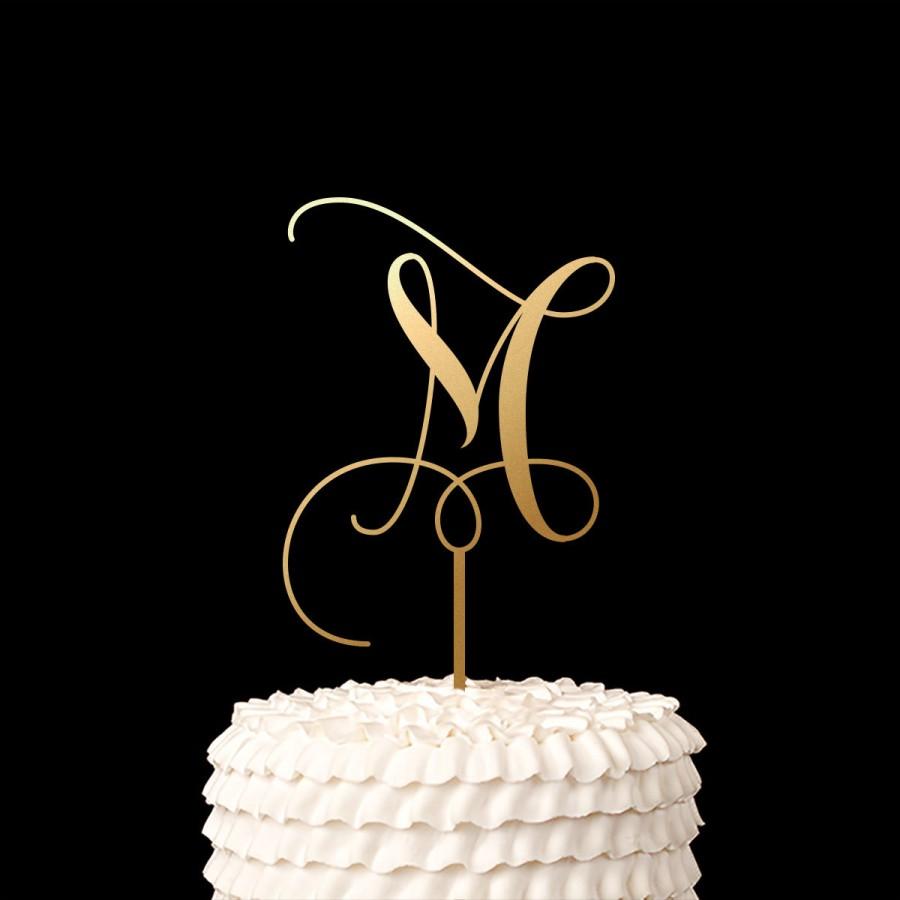 Hochzeit - Single Letter Monogram Wedding Cake Topper with your Initial - Fairytale Collection