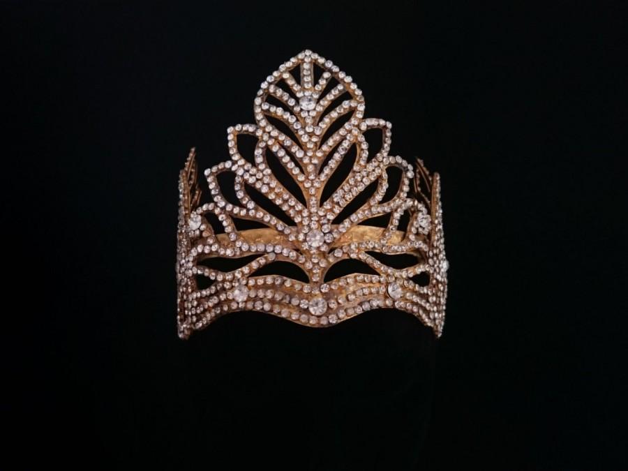 Свадьба - Vintage Indonesian Swan Bridal Crown, Traditional Art Deco Wedding Headdress, Sumatran Dance Headpiece, Crystal Fairytale Princess Mahkota