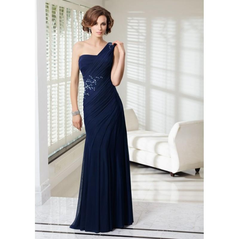Mariage - Elegant A-line One Shoulder Beading&Crystal Ruching Sashes/Ribbons Floor-length Chiffon Mother of the Bride Dresses - Dressesular.com