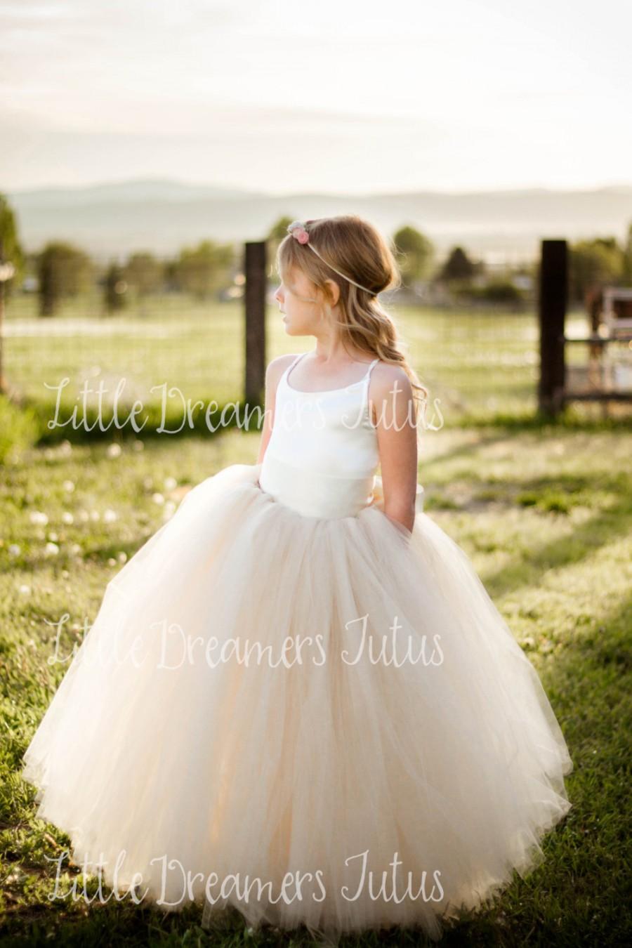 Свадьба - NEW! The Grace Dress in Ivory and Champagne - Flower Girl Tutu Dress