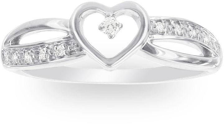 زفاف - MODERN BRIDE 1/10 CT. T.W. Diamond Sterling Silver Promise Ring