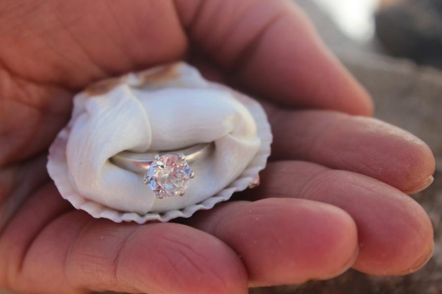 Mariage - Engagement Ring Box, Proposal Box, Sea Shell, Beach, Nautical, Unique, Organic, Natural, Engagement Ring Gift, Ring Holder, Ring Dish