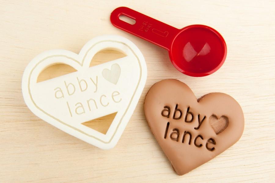 Mariage - Heart Cookie Cutter Personalized Wedding Cookie Cutter Heart Shaped