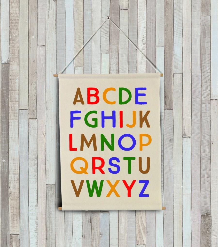 Wedding - Alphabet wall banner ABC Banner hanging flag pennant hornbook canvas banner felt letter NURSERY decor gift for children