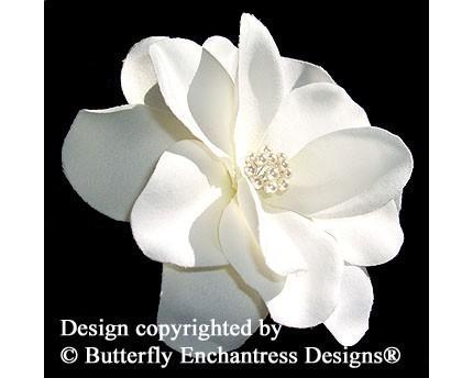 Wedding - Pearl Ivory Gardenia Bridal Hair Flower Clip